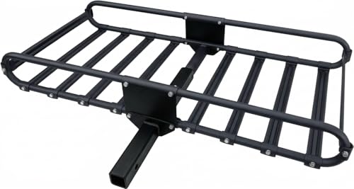 LARIN SCR-500 Hitch Mount Cargo Carrier – 500 lb Capacity – 46' x 21' x 6' Steel Platform – Fits Class III & IV 2' Receivers – Heavy-Duty Powder-Coated Tubular Steel Rack for SUV, Truck & RV