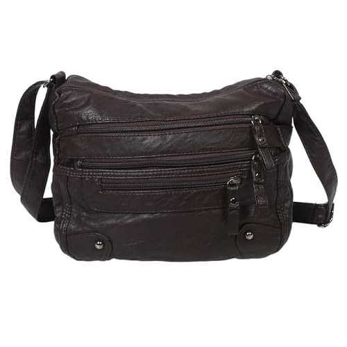 Sac bandoulière femme cuir PU multipoche pour voyager sans stress