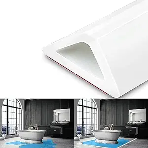 Metreno Water Dam Tape for Bathroom Shower, Water Stopper for Kitchen Slab, Water Retaining Barrier, Water for Kitchen Gule Included. (Whites, 1 Meter)