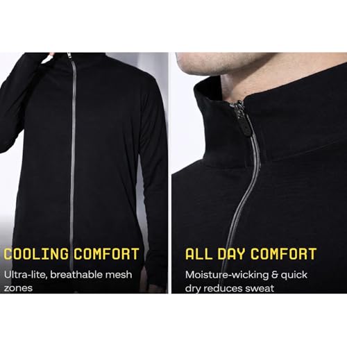 Image of MIA FASHION Men's Sunscreen Jacket with UPF 50+ UV Protection - Lightweight Breathable Quick Dry Summer Jacket for Sun & Pollution Protection, Ideal for Biking, Gym, Hiking & Outdoor Sports