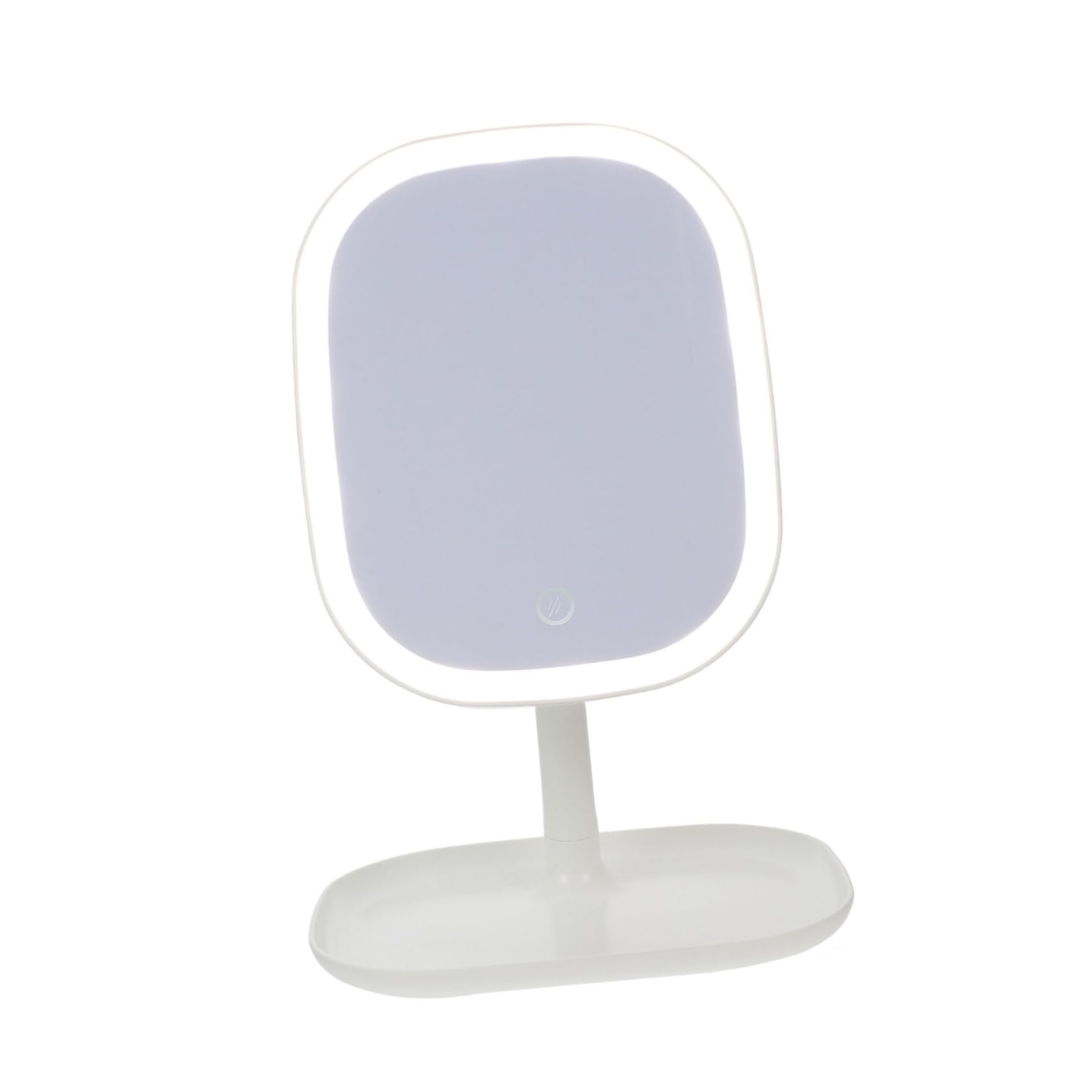 Miroir éclairé LED VICASKY avec socle organisateur pour cosmétiques