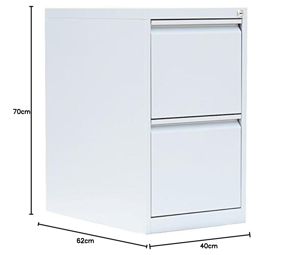 Lüllmann Büro Hängeregistratur Schrank 70x40x62cm (HxBxT) komplett montiert für DIN A4 Hängemappenmit 2 Schüben, einbahnig 560217 Weiß