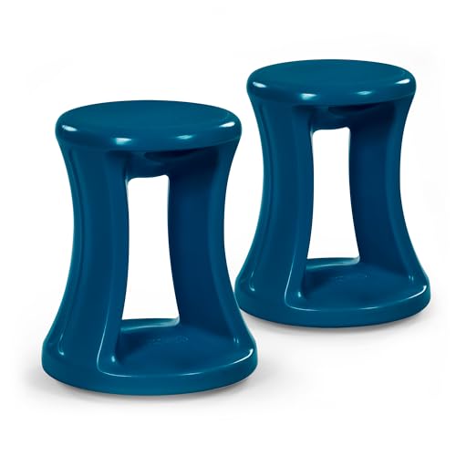 Image of Simplay3 American Home Live Fit Active Balance Chair, 17 inch Stool for Adults and Teens- Ergonomic Office Desk Chair with Rock, Wobble, Tilt Motion for Learning, Work and Study, Union Blue, 2-Pack