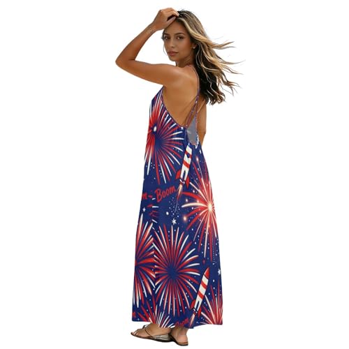Robe de plage longue pour le 4 juillet et événements festifs d'été