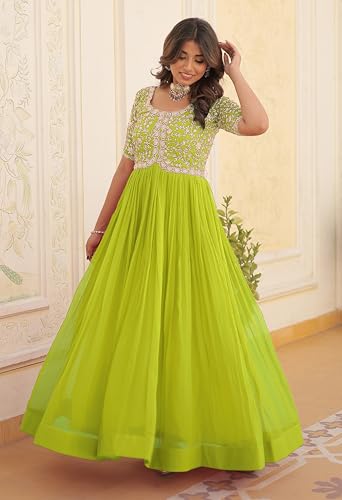 Image of Fashion Basket Georgette Embroidered Anarkali Gown for Women