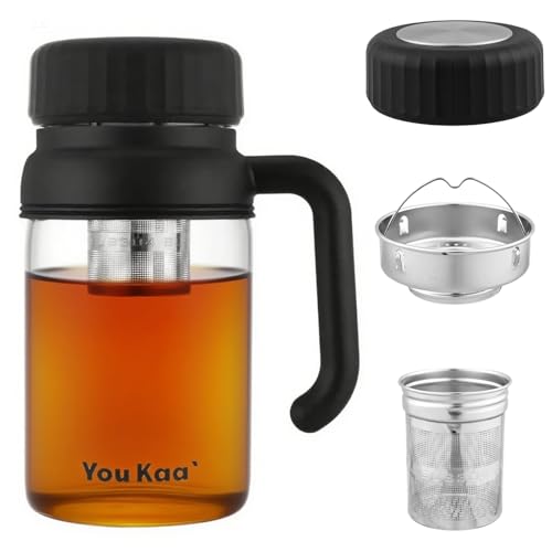 wangsdjy 32oz Glass Water Bottle, Tea Bottle with Infuser &