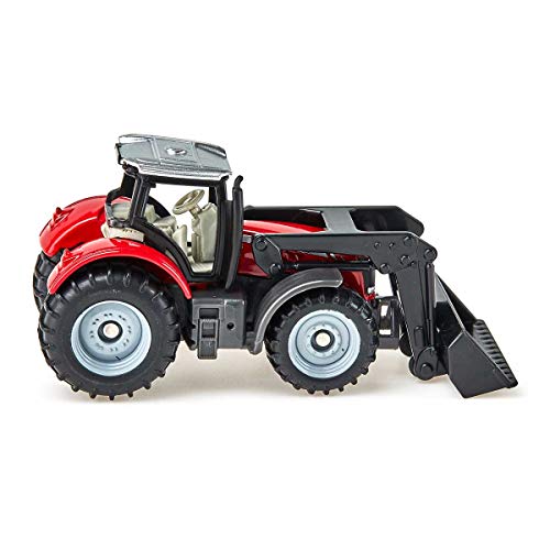 siku 1484, Massey-Ferguson with Front Loader, Metal/Plastic, Red/Black, Movable front loader