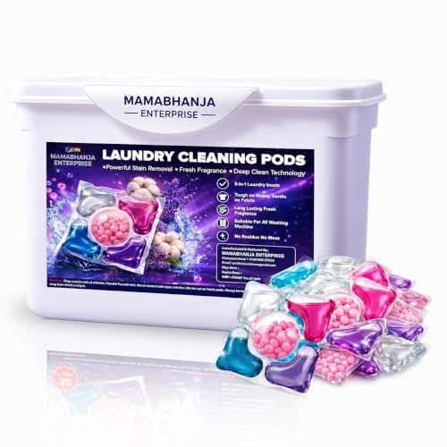 MAMABHANJA ENTERPRISE Pods 5 in 1 Laundry Detergent Capsules | Spring Meadow Fragrance | Deep Stain Removal | Tough Odor Eliminator | Fabric Whitener & Brightener (100, Spring Meadow Fragrance/)