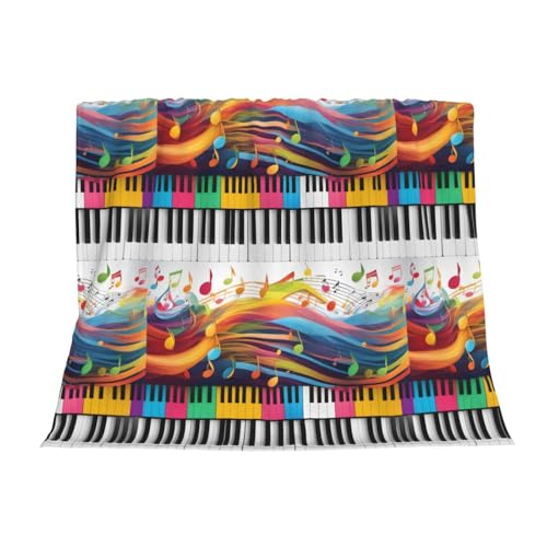 Couverture imprimé musique BROLEO, cadeau idéal pour lit et canapé