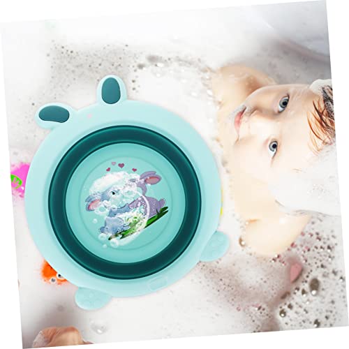 Image of Little Rabbit Portable Baby Wash Basin Foldable Foot Bath Tub for Toddler Face Hands Feet Washing Travel Use Lightweight Safe 13.38X12.20X3.93 Inches