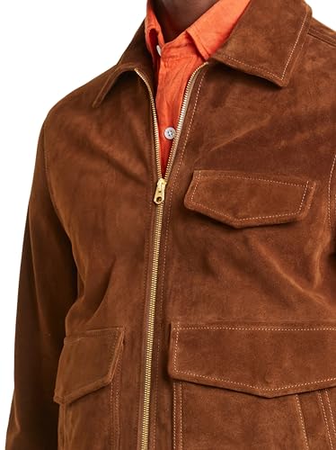 Suede A-2 Bomber Jacket The Jackal 2024 The Day Of Eddie Brown Redmayne Leather Jacket4