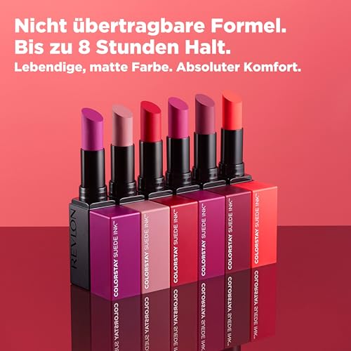 Revlon ColorStay Suede Ink Lipstick, deckender Lippenstift, langanhaltend, nicht übertragbare Formel, angereichert mit Vitamin E… – Ansicht 4