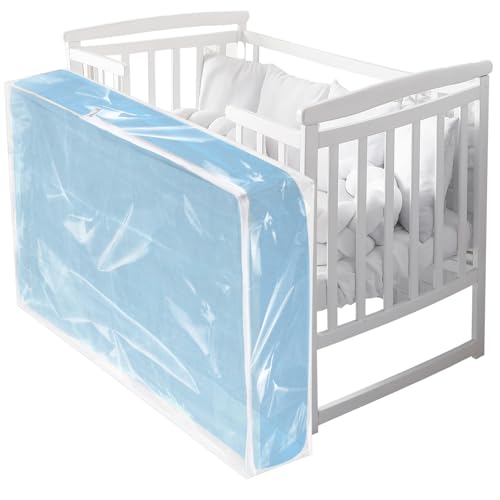 Colingmill 1 Pcs Crib Mattress Storage Bag with Zipper 4+ Mil Clear Plastic Waterproof Crib Mattress Bag for Moving and Storage 52.5x28x6.5 Inches
