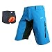 ARSUXEO Loose Fit MTB Shorts DH2 Blue With Padded Size XXL