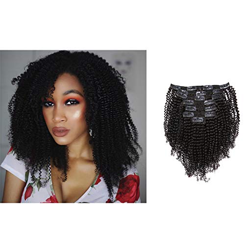 Hair Extensions Lace Clip in Human Hair 120g-140g 7pcs Double Weft Remy Human Hair Extensions Clip in Real Hair Extensions Natural Hair Straight (18 Inch, 1B 4C)