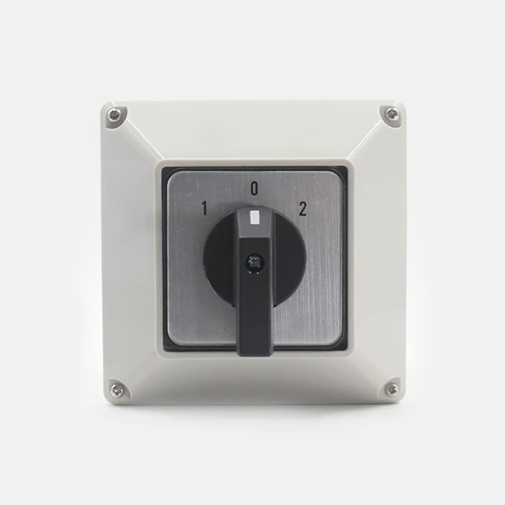 Interruptor de cambio universal, LW26-32/3 32A 220V/380V Interruptor de cambio a prueba de agua con caja de control Caja robusta IP65 3 posiciones Rotatorio 16 Terminales de tornillo