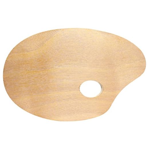 FARUTA Paleta de pintura de madera Paleta ovalada de pintura al óleo con orificio para el pulgar para pintura acrílica al óleo y gouache (color : como se muestra)