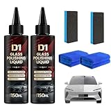 Glass Polishing Liquid D1,Car Glass Oil Film Remover,Glasses Polishing Compound,Car Glass Cleaner & Polish,Anti-Fog Hydrophobic Coating Spray,Removes Swirls, Scratches,Wiper Marks & Oil Film(2PCS)