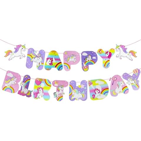Unicorn Birthday Banner for Girls' Parties Cover