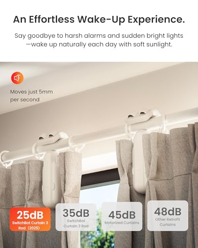 Image of SwitchBot Smart Automatic Curtain Opener 2 Pack with Hub Mini - WiFi Remote Control with App /Timer, Performance Upgrade, Compatible with Alexa, Google Home, HomeKit
