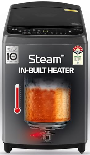 Image of LG 9.0 Kg, 5 Star, AI Direct Drive Technology, Steam Wash for Allergy Removal, Fully-Automatic Top Loading Washing Machine (THD09SPM, Middle Black, More Fabric Care & Convenience, In-Built Heater)