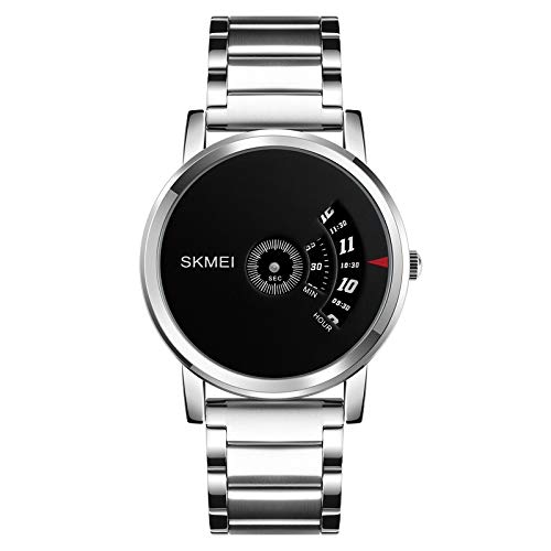 Montre-bracelet en acier LULI 1260 montre quartz haut de gamme argent et noir