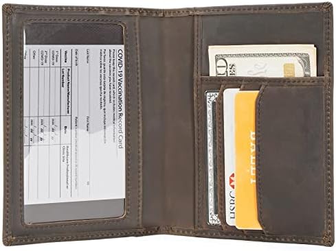 Polare Full Grain Leather Passport and Vaccine Card Holder Combo Passport Wallet Vaccination Cover Case with RFID Blocking for Men 3 Polare Full Grain Leather Passport and Vaccine Card Holder Combo Passport Wallet Vaccination Cover Case with RFID Blocking for Men