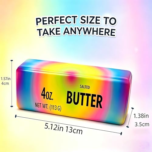 2-Pack Butter Squishy Stress Toy,2026 New Soft Novelty Toy,Realistic Butter Stick Fidget, Slow Rising Soft Squeeze Toy for Adults Stress Relief & Anxiety Relief (2PCS Butter Dazzling Colors) - image 4