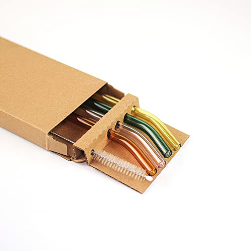 ストロー ガラスストロー 飲みストロー まがるカラーストロー ガラス 飲むストロー 洗浄ブラシ付き トランスペアレント オシャレ ガラス 耐熱 安全無毒 耐久性 再利用可能 繰り返し使える 環境に優しい 1#