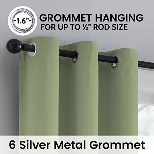Image of SimpleHome Sage 100% Blackout Curtains Room Darkening Living Room 84 Inch