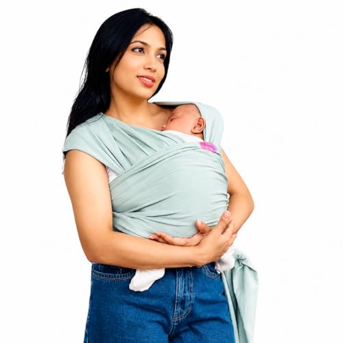 Image of Snoozy Kangaroo Baby Wrap Carrier - Soft Stretchy Newborn Sling, Ergonomic Hands-Free Infant Carrier for Kangaroo Mother Care