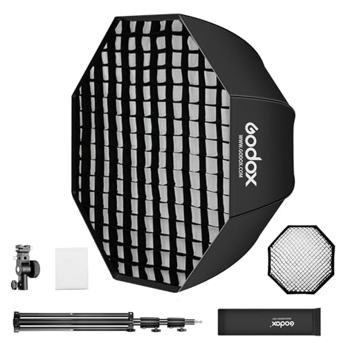 Boîte à lumière octogonale 120cm Godox avec grille et support de type E pour flash