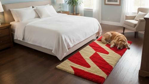 Image of Fluffy Silky Micro Fiber Polyster Carpet /Runner for Bedroom, Study Room, Playing Room, Guest Room ETC. 2x6 feet Feet, (P-1)
