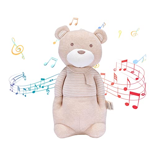 COTTONEBEBE Organic Baby Toys, Bear Stuffed Animal Toy with Lullaby ...