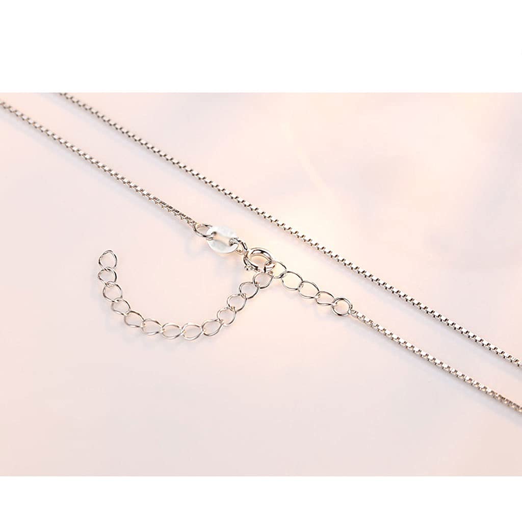 Collane Collana Topa Stone Sterling Silver Silver Clavicle Collane Collane Rosa squisita per Le Donne (Set Confezione Regalo) Collana da Donna