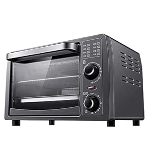 Mini Oven Elektrisch , Broodrooster Oven Convectie AirFryer W/Automatische uitschakeling, 60 minuten timer; Braad-, bak-, bakolie-vrij, anti-aanbak interieur, accessoires en kookboek inbegrepen, r