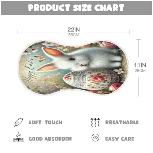 Easter Egg Rabbit Cute Baby Burp Cloths Soft Burp Cloth Rags Cotton Burp Clothes Absorbent Muslin Burp Cloths for Girl Unisex Boy Newborn 1 Pack 22x11 Inches2