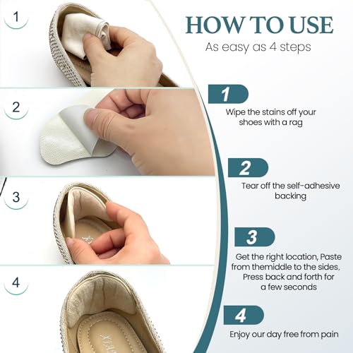 Image of Heel Pads for Shoes - 4 Pairs Foamed Cotton Heel Cushions Pads for Heel Slip and Blister, Comfortable Heel Grip for Pain Relief(Pale Apricot+Black)