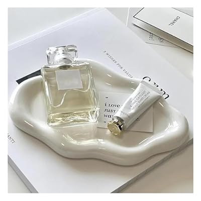 BESSKON Small Jewelry Dish Tray for Women, Ceramic Jewlery Tray, Ring Dish Holder Jewelry Plate Tray, Cute Cloud Tray Decorative Dish, Perfume Trinket Dish for Ring Earring, Key Bowl Trinket Tray Gift