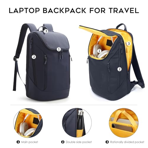 Image of Red Lemon BANGE Captain Business Smart Backpack Waterproof fit 15.6 Inch Laptop Backpack, Travel Durable Backpack for Men and Women (Blue - Version 2.0)