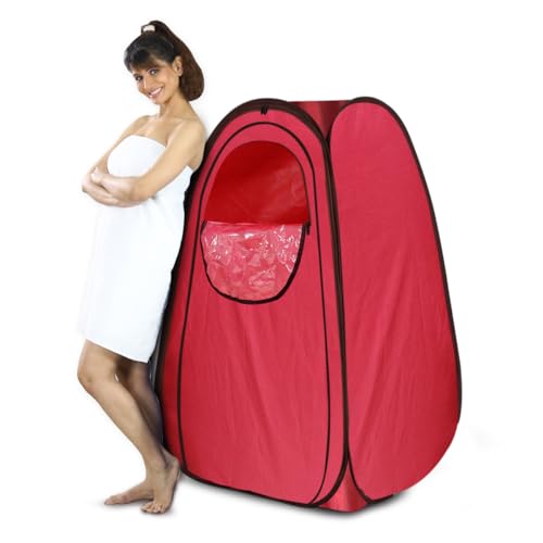 Image of Kawachi Portable Steam Cabin for Steam Sauna Therapy for Slimming and Beauty (Steam Generator not provided) (i88-Reddish Maroon)