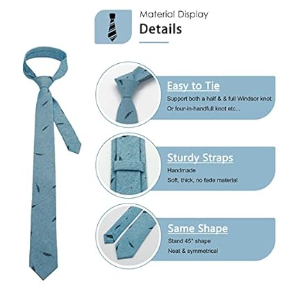 Mantieqingway Mens Tie 2.36'' Cotton Necktie Skinny Ties for Men for Wedding, Business, Missions, Party, Valentine's Day - Image 5