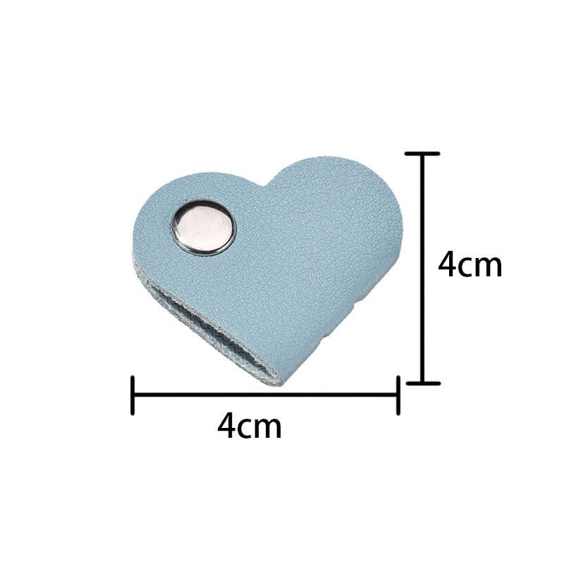 9 Pezzi Organizer Per Cavi A Forma Di Cuore – In Pelle PU, Portatili, Riutilizzabili, Per Cavi USB, Cuffie E Dati, Colorati - 3