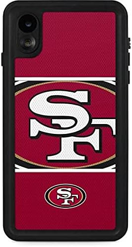 Skinit Waterproof Phone Case Compatible with iPhone XR - Officially Licensed NFL San Francisco 49ers Zone Block Design Red