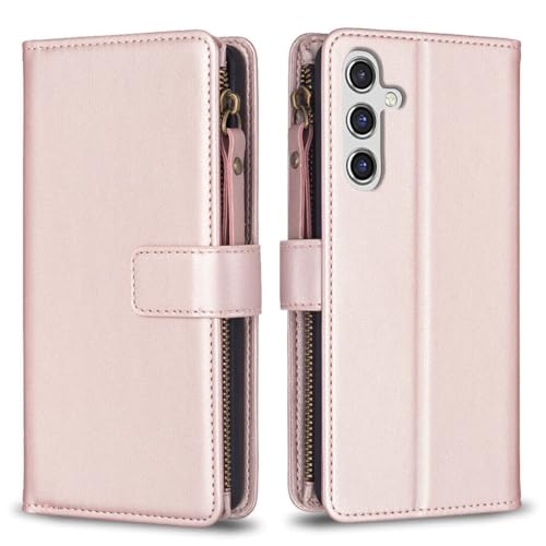 Étui Moto G73 5G en cuir durable or rose avec clapet magnétique