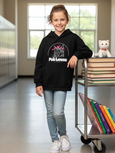 Image of WELAKEN Cat Print Hoodies for Girls Toddler & Kids II Little Girl's Pullover Tops Hoodies