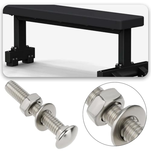 OTOTEC 48 Sätze M6x35 Muttern Schrauben Unterlegscheiben Satz Hartholz Banklatten Befestigungssatz Geeignet für Dicke Ca. 17mm - 21mm Rustikale Eichenbank