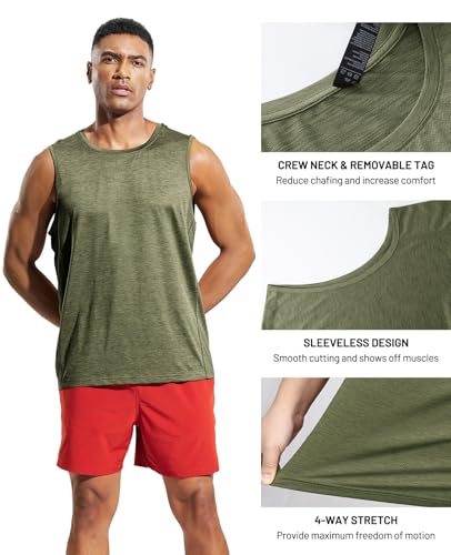 Image of MIER Men's Sleeveless Tank Top Dry Fit Workout Muscle Tee Shirt for Running Athletic Gym Sports Training, Moisture Wicking