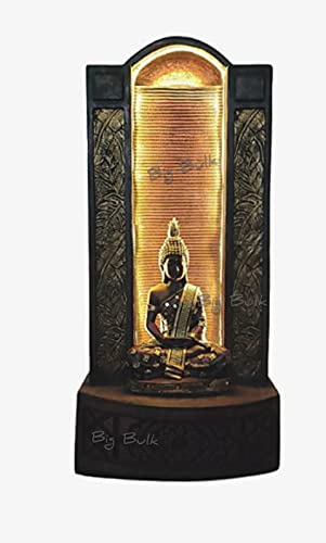 Image of Fiber Buddha Fountain for Living Room Home Decor Garden Decoration, Indoor, Outdoor, Garden, Waterfall, Home Decor (Big Size:125 cm X 56 cm X 35 cm)