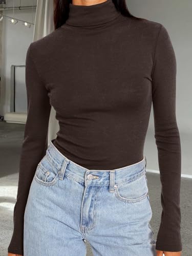 Image of Trendy Queen Women's Turtleneck Long Sleeve Shirts Basic Underwear Tops Winter Clothes 2026